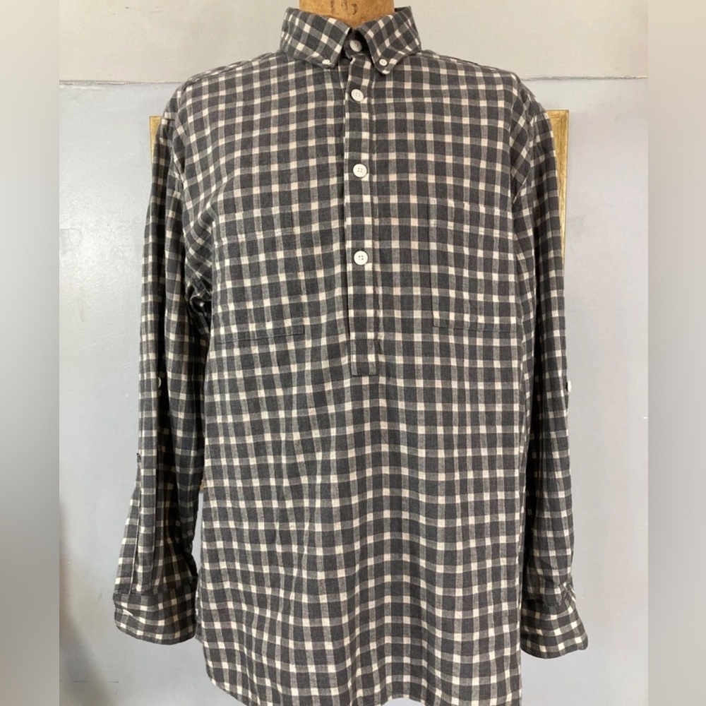steven alan women’s boyfriend pullover cotton/wool/linen blend blouse - size L